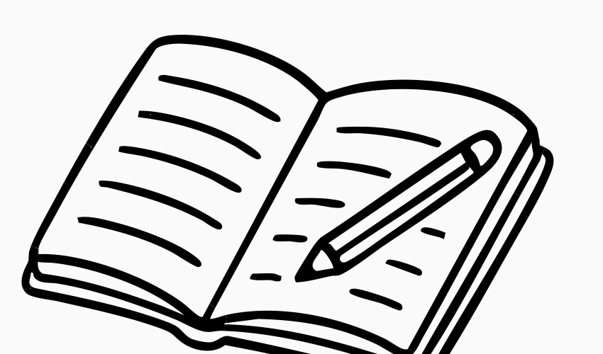 Ilustração de um caderno aberto