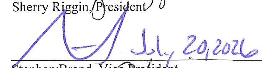 Signature of Stephen Brand with handwritten date July 20, 2020