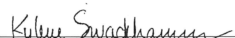 Signature of Kylehe Swackhamer