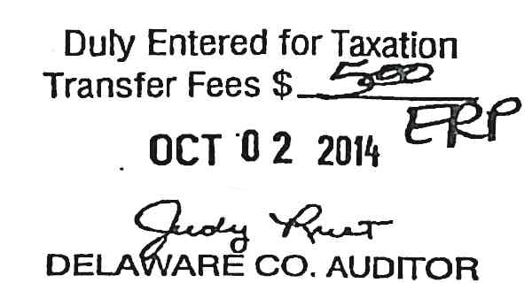 Delaware County Auditor transfer and taxation endorsement stamp