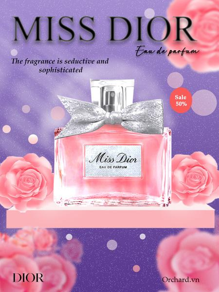 Miss Dior Eau de parfum poster - Purple version with roses