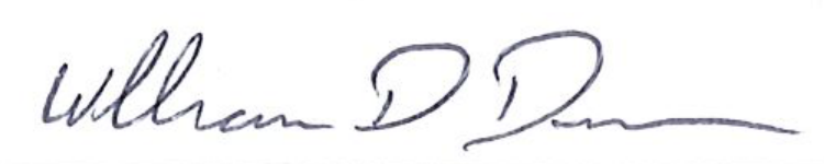 Signature of Mayor William Duncan