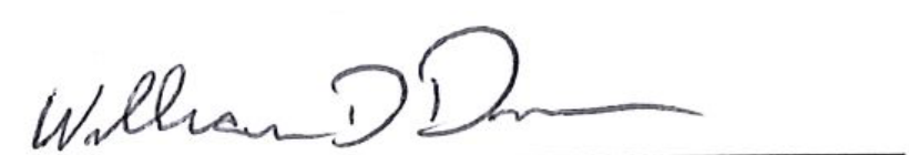 Signature of Mayor William D. Duncan