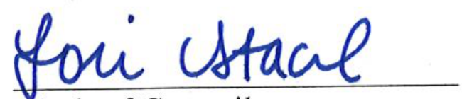 Signature of Clerk of Council Lori Staal