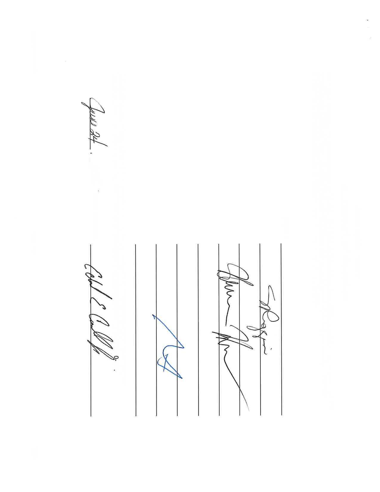 Handwritten board signatures