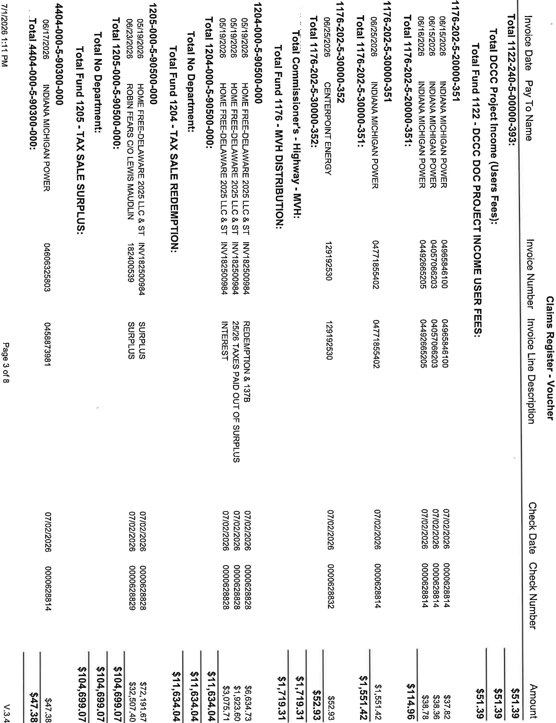 Scanned page image of Claims Register Voucher