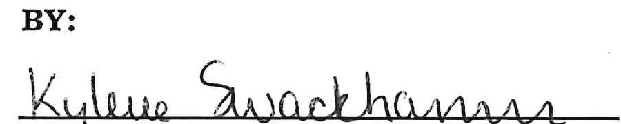 Signature of Kylehe Swackhamer