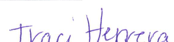 Handwritten candidate name Traci Herrera