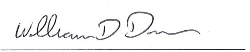 Mayor William D Duncan Signature