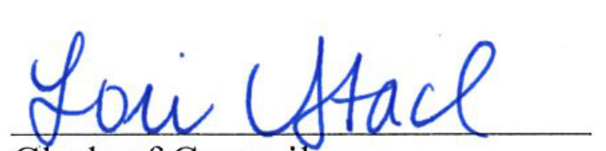 Clerk of Council Lori Stacel Signature