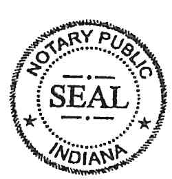 Official Notary Public Seal of Indiana