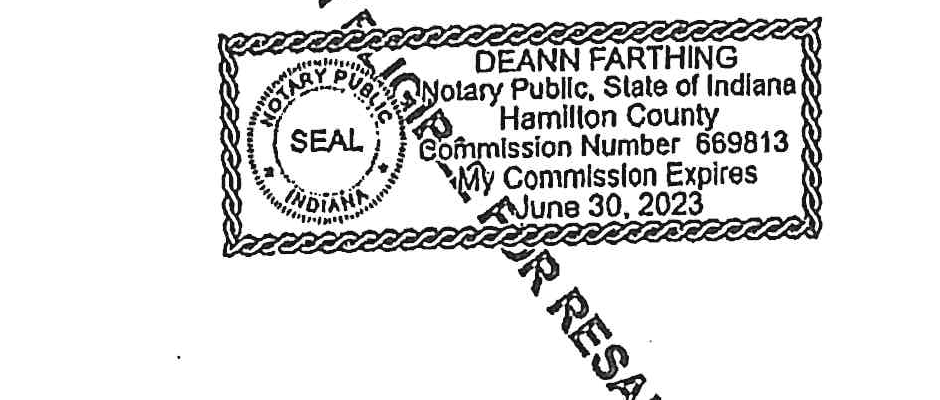 Signature of Notary Public DeAnn Farthing