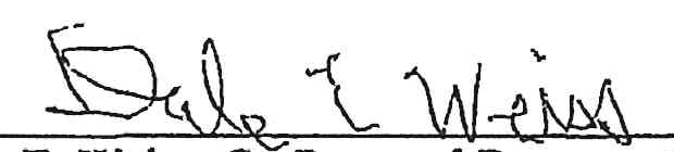 Signature of Dale E. Weiss