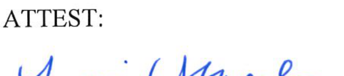 Signature of Clerk of Council