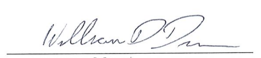 Signature of Mayor William D. Duncan