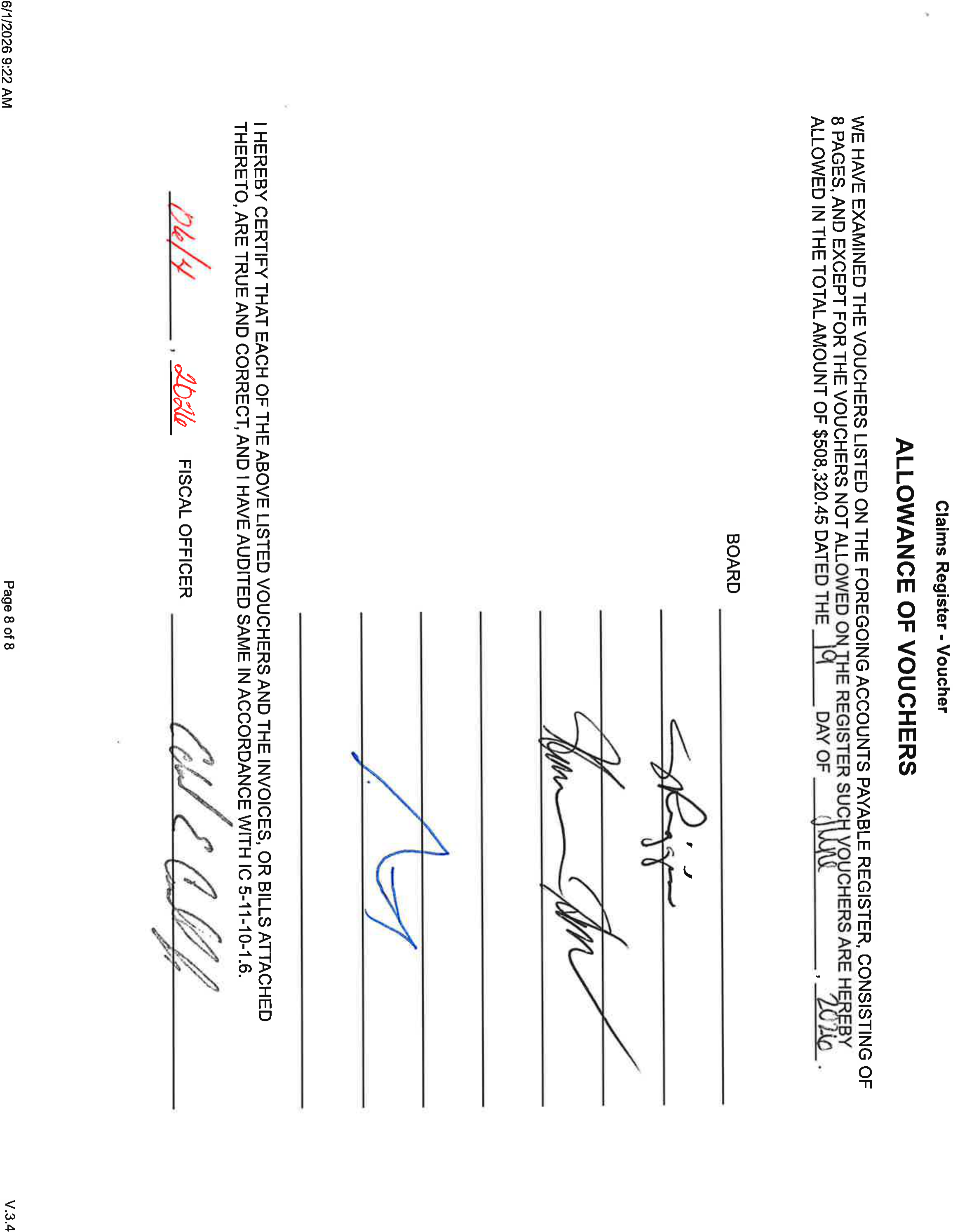 Original Scanned Document - Allowance of Vouchers