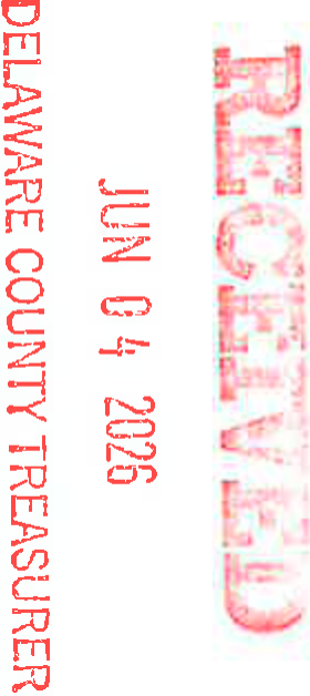RECEIVED JUN 04 2026 DELAWARE COUNTY TREASURER