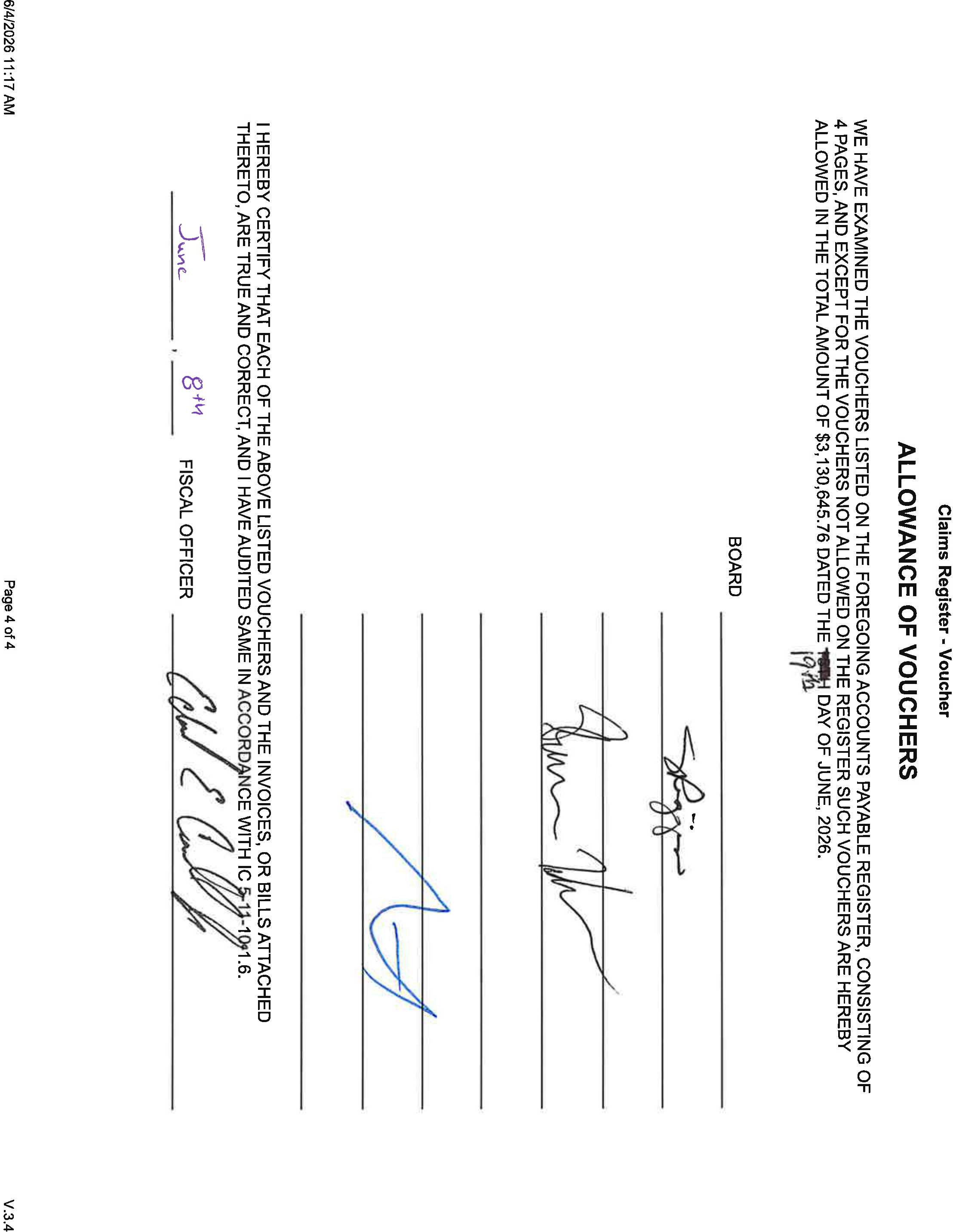 Original scanned document page showing signatures and approval