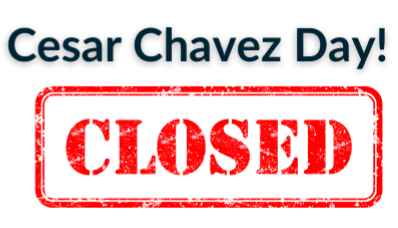 March 31 Cesar Chavez Day Closed stamp