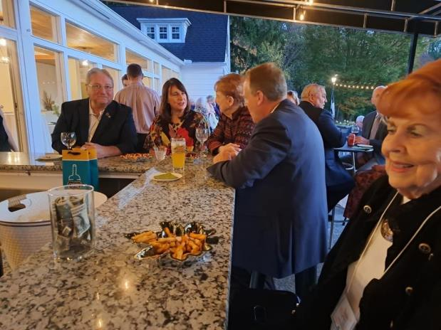 Guests socialising at the bar area