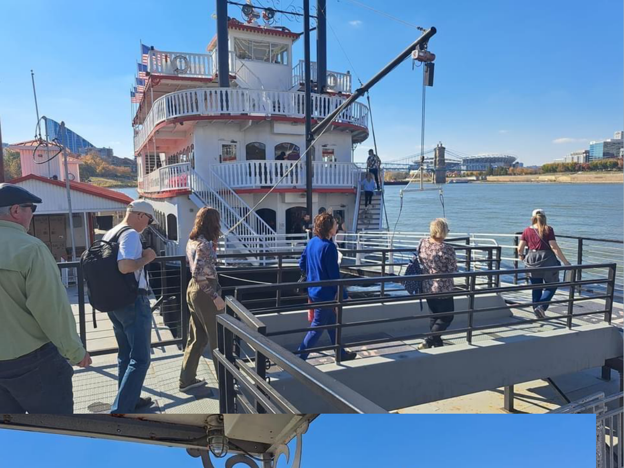 Passengers boarding the Cincinnati Riverboat