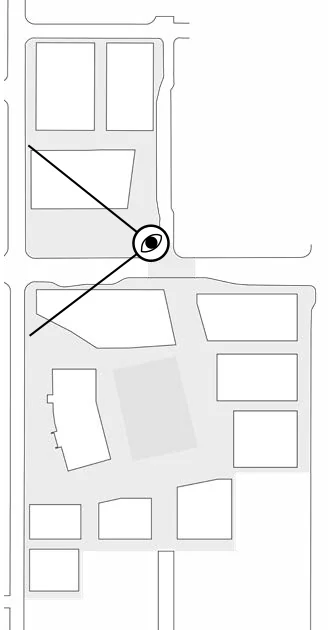 Location diagram showing view orientation within the Ballpark neighborhood master plan