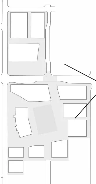 Site locator map highlighting the Library location within the master plan