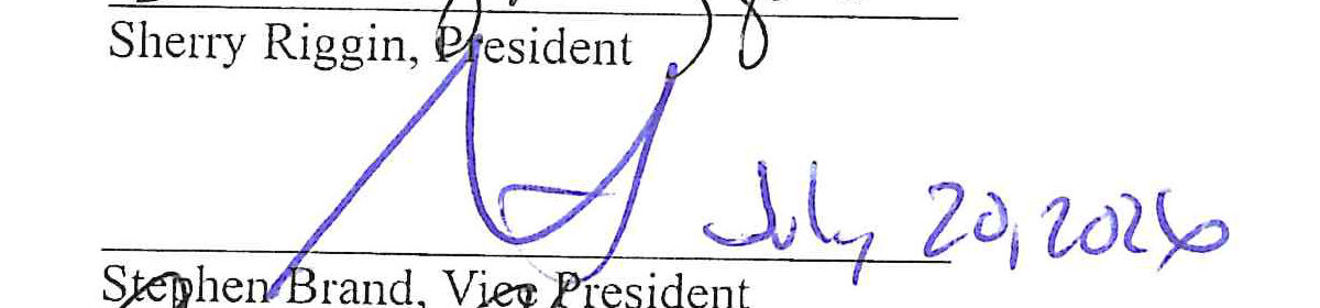 Signature of Stephen Brand and handwritten date July 20, 2026