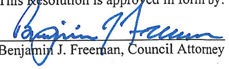 Signature of Benjamin J. Freeman