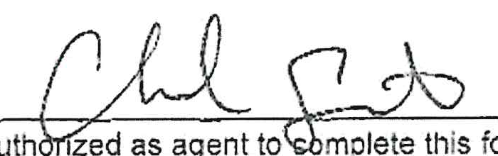 Authorized agent signature