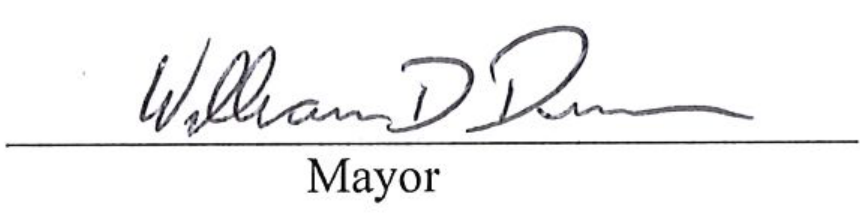Signature of Mayor William D. Duncan