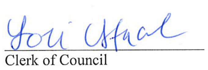 Signature of Lori Stacel, Clerk of Council