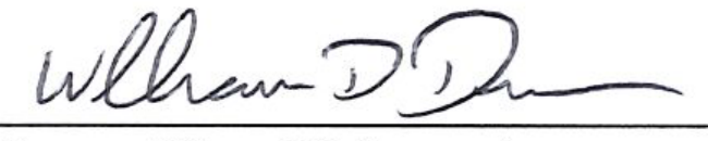 Signature of Mayor William D. Duncan