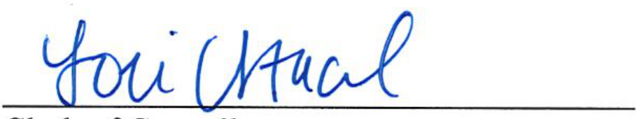 Signature of Clerk of Council