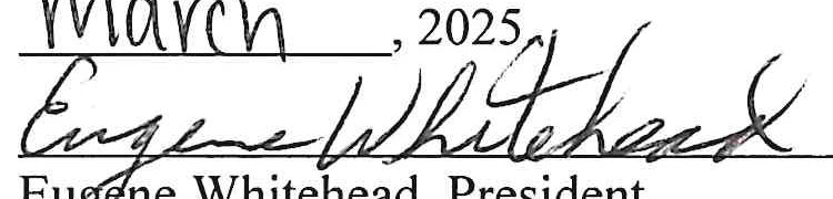 Signature of Eugene Whitehead