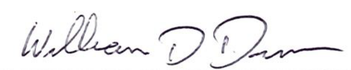 Signature of William D. Dunn, Mayor