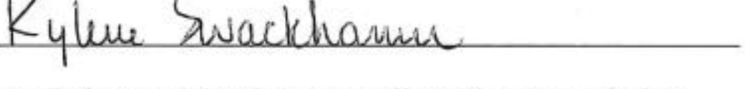 Signature of Kylene Swackhamer