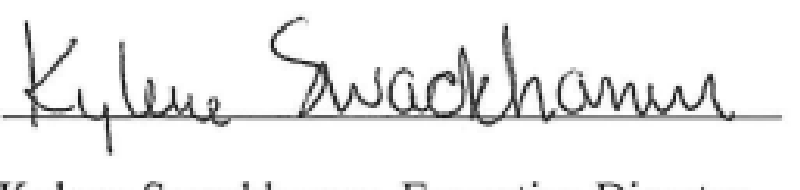 Signature of Kylene Swackhamer