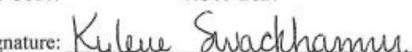 Signature of Kylene Swackhamer