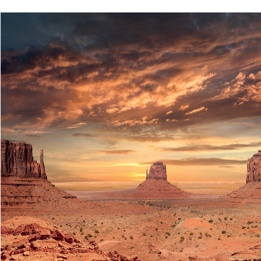 Landscape with red rock formation