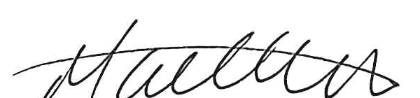 Signature of Matt Kantz