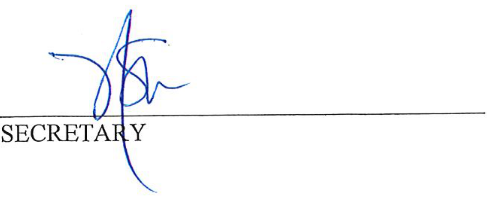 Signature of Secretary