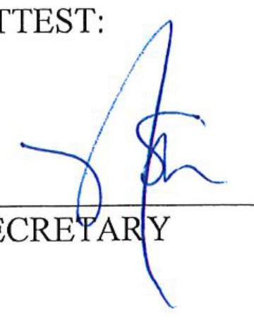 Secretary signature