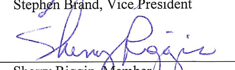 Signature of Sherry Riggin