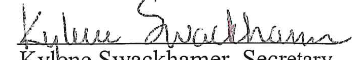 Handwritten signature of Kylene Swackhamer