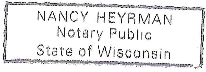 Nancy Heyrman Notary Public State of Wisconsin Official Seal Stamp