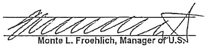 Signature of Monte L. Froehlich
