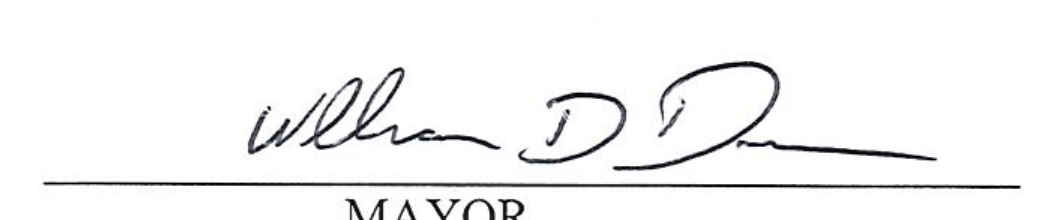 Signature of Mayor William D. Duncan
