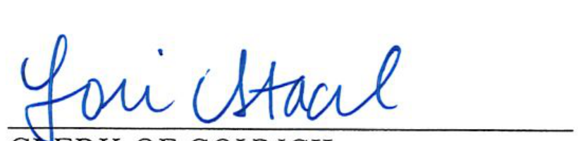 Signature of Clerk of Council