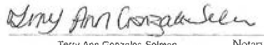 Signature of Terry Ann Gonzales-Selman